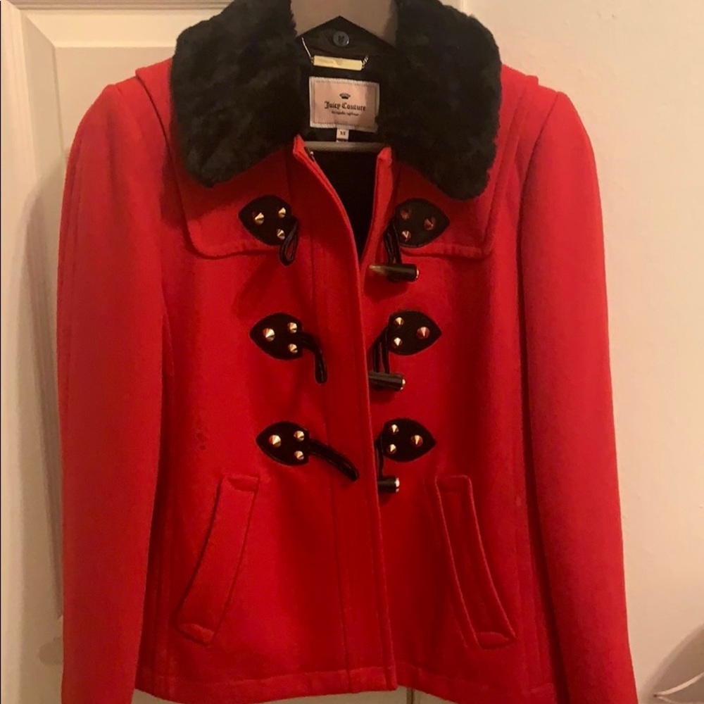 Juicy Couture red wool coat